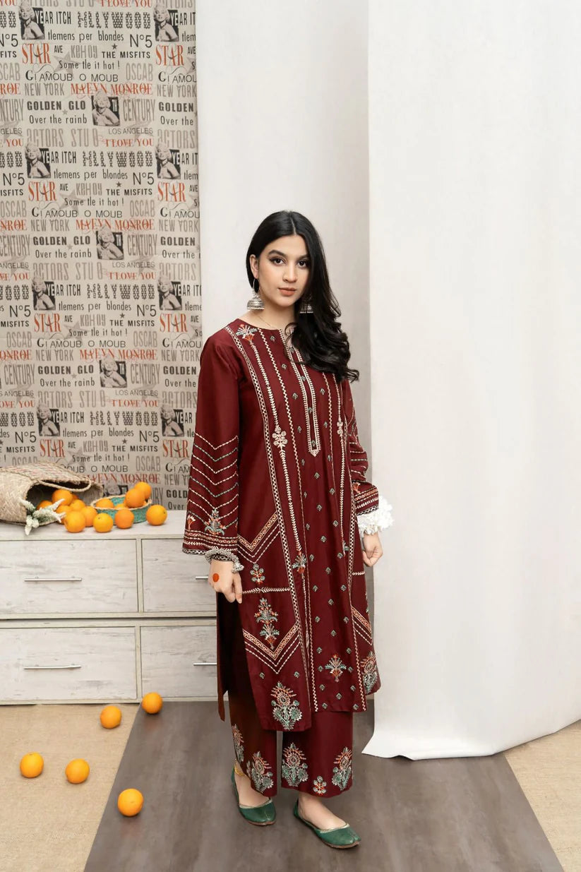 URGE Dhanak 3PC Embroidered With Digital Printed Shawl-V169
